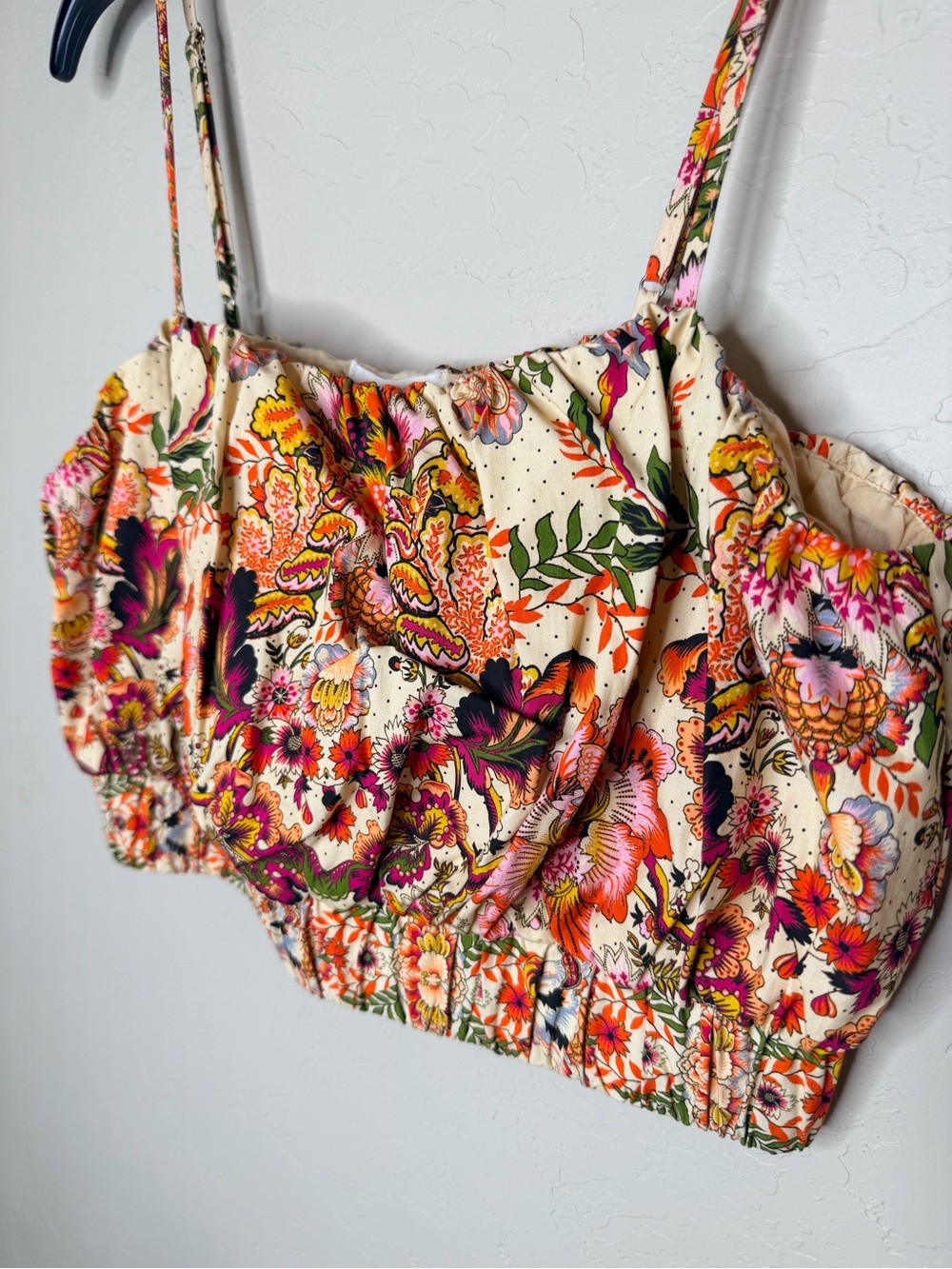 Multi-color floral crop top